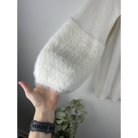 ANTHROPOLOGIE | M | Colma Tunic White Balloon Sleeve Soft Knit Sweater - Picture 6 of 14